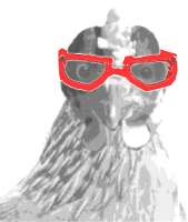 Huhn mit Brille